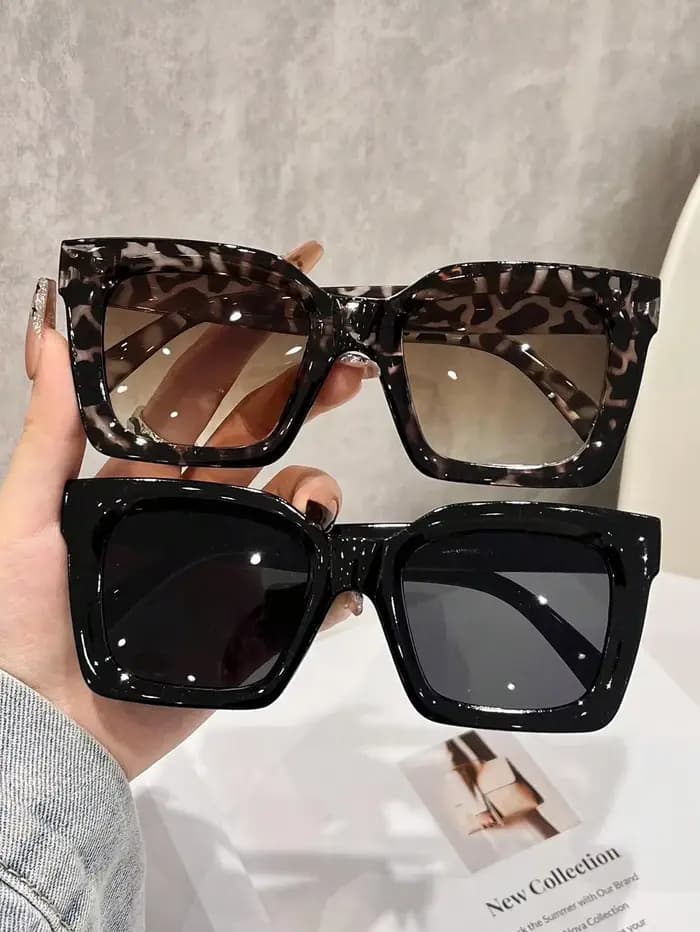 1/2 paires de lunettes de mode rétro de haute qualité à monture carrée