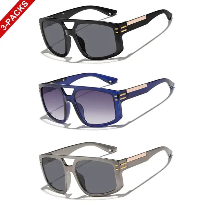 3 paires de lunettes de soleil tendance pour hommes et femmes