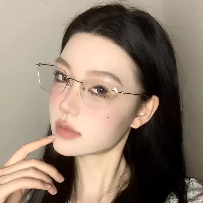 Lunettes Métalliques Sans Monture Effet Œil de Chat