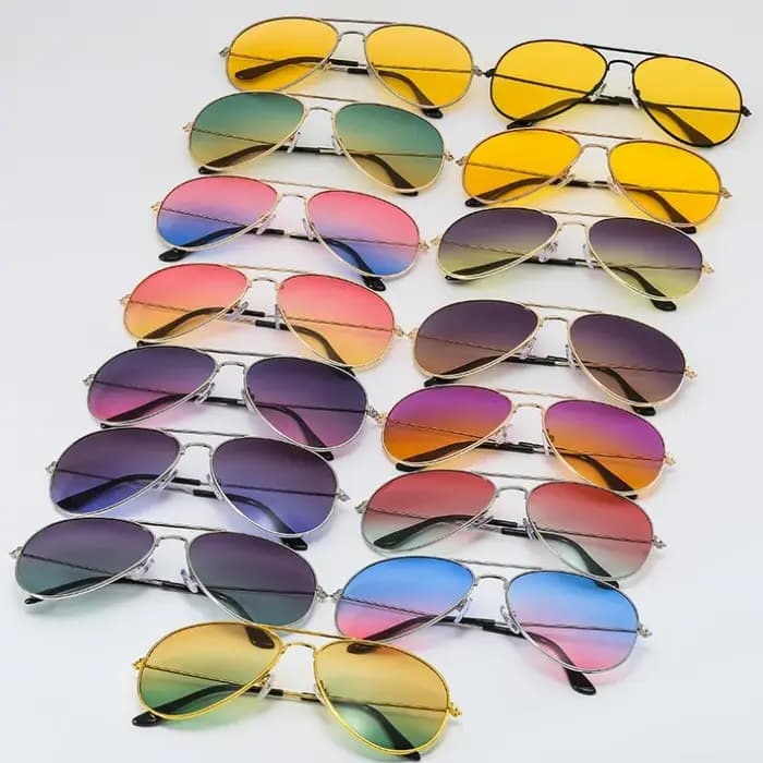 Lunettes de soleil aviateur rétro classiques à double pont, verres dégradés UV400, monture métallique, pour hommes et femmes, protection solaire, plage, conduite