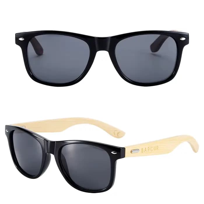 BARCUR lunettes polarisées hommes bambou bois