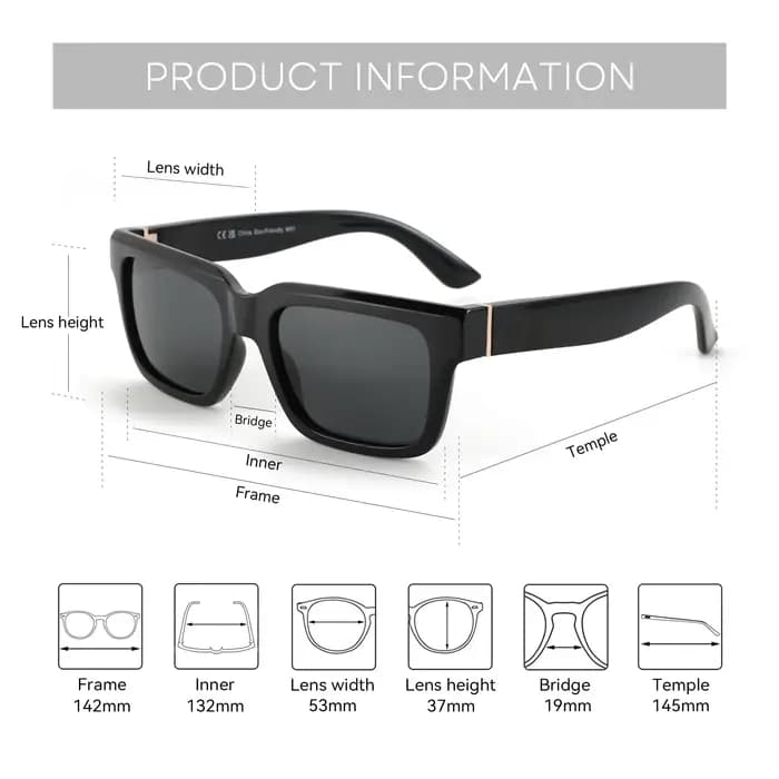 ZENOTTIC – lunettes de soleil rectangulaires pour hommes et femmes, polarisées, Protection UV400, cl