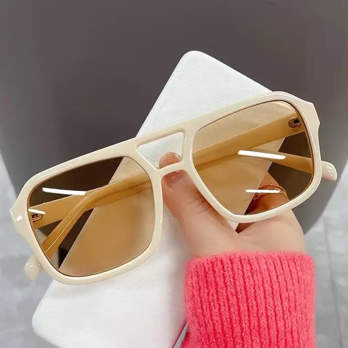Lunettes de soleil carrées à grande monture pour hommes et femmes