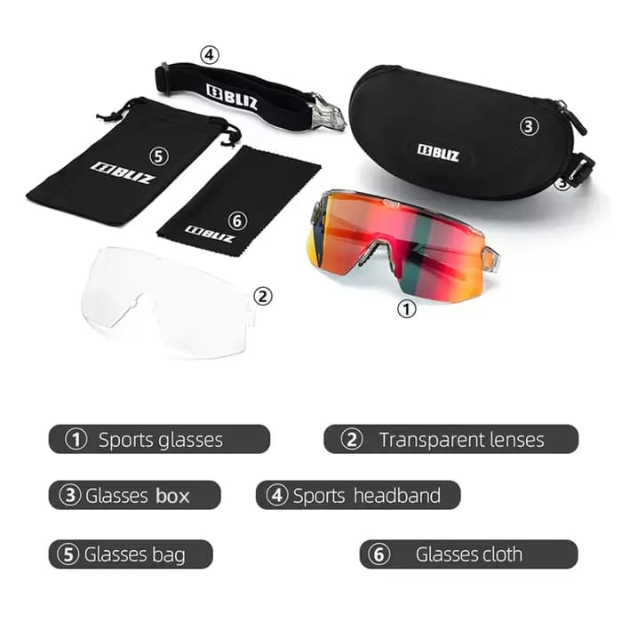 Lunettes de cyclisme B BLIZ Breeze UV400 coupe-vent pour VTT, unisexe, pour le cyclisme, le ski et la randonnée, avec 2 verres interchangeables