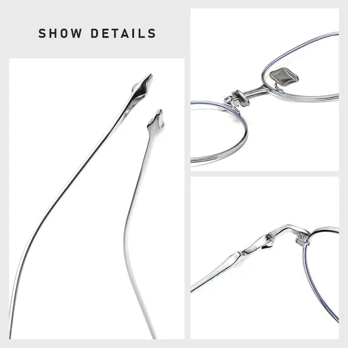 YIMARUILI Rétro Rond Titane Lunettes Cadre Hommes et Femmes Personnalisé Mode Lunettes Optiques cont