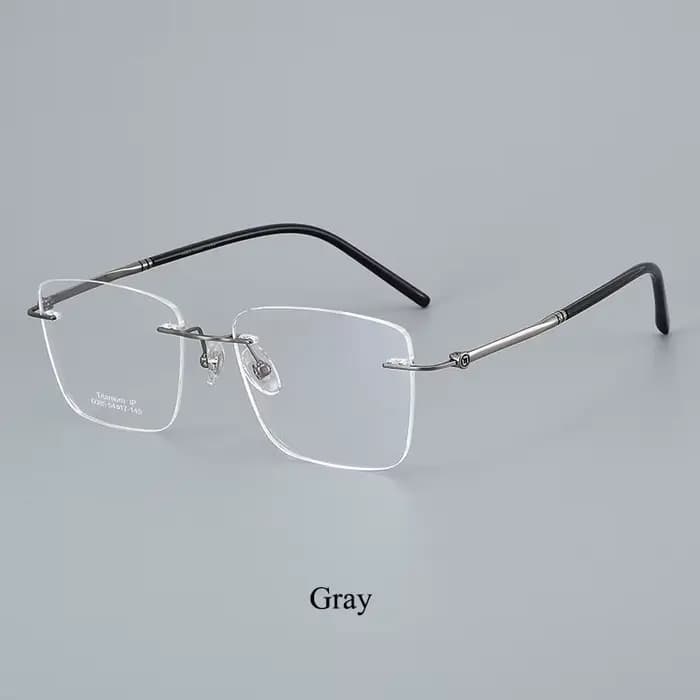 Nouveauté classique pur titane sans monture lunettes cadre hommes optique-lunetterie Simple élégant