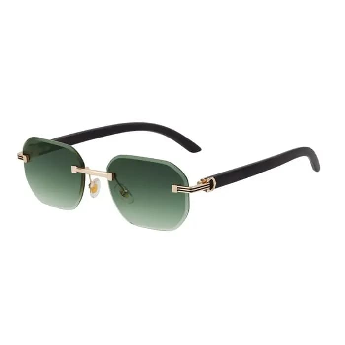 Lunettes de soleil sans monture effet bois