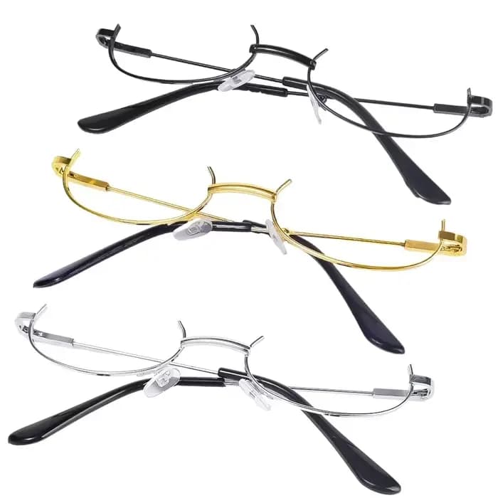 Harajuku demi-monture lunettes cadre unisexe Vintage ovale sans lentille optique