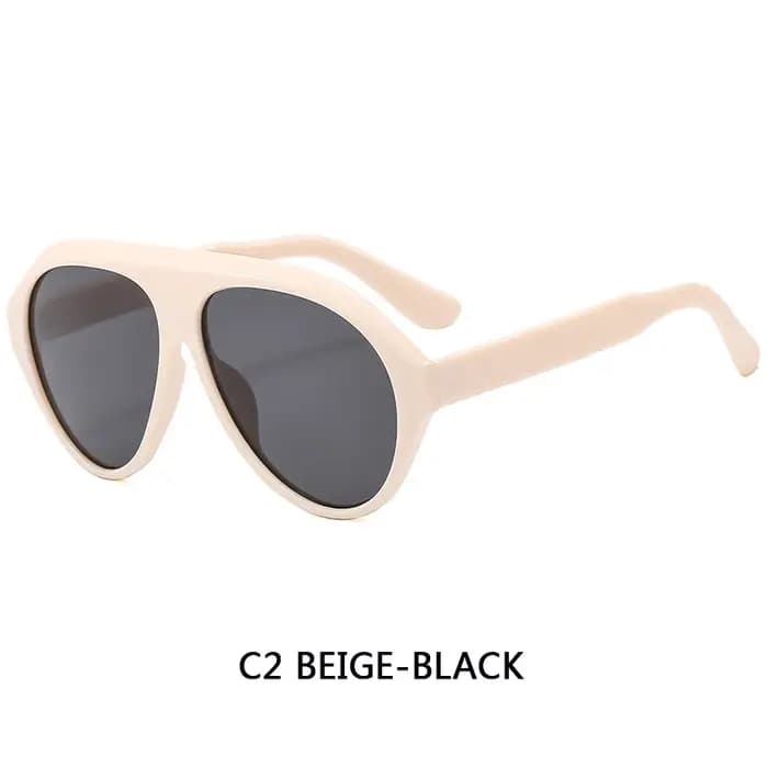 Lunettes de soleil pilote à grande monture unisexe