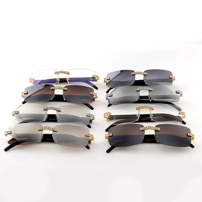 KENBO 2024 Vintage sans monture Rectangle lunettes de soleil pour femmes hommes luxe