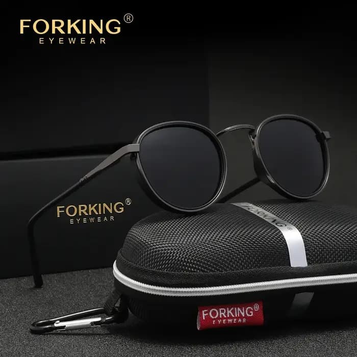 FORKING – lunettes de soleil rétro à monture ronde pour hommes