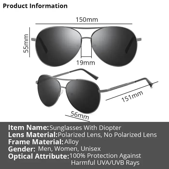 Lunettes de soleil de myopie dioptriques polarisées pour hommes et femmes, lunettes de soleil ovales