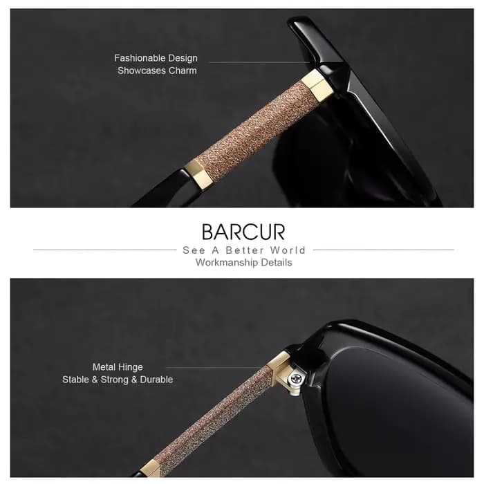 BARCUR Design lunettes de soleil polarisées femmes UV400 dame mode dégradé lunettes de soleil pour l