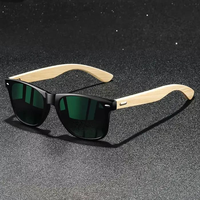 Lunettes de soleil carrées Vintage en bois de bambou pour hommes et femmes