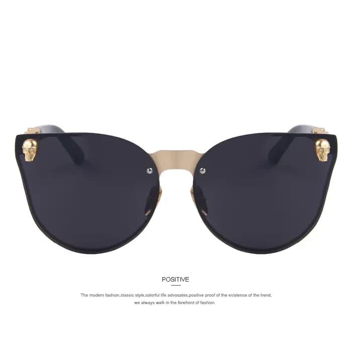 MERRYS mode femmes gothique lunettes crâne cadre métal Temple Oculos de sol UV400