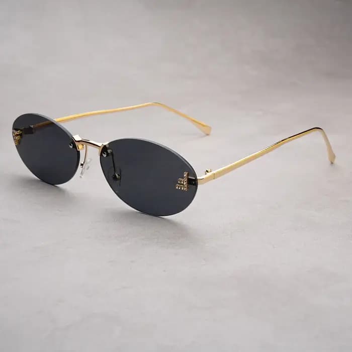 Lunettes de soleil ovales sans bords pour femmes