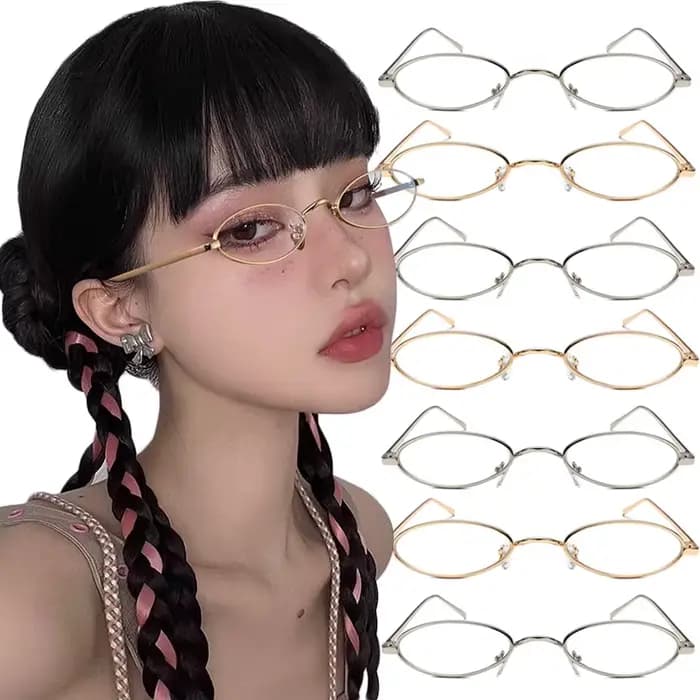 Ins ChimSmall-Lunettes ovales en métal pour hommes et femmes
