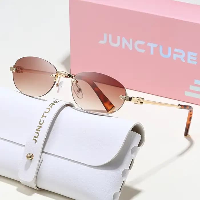 JUNCTURE mode populaire lunettes De soleil ovales pour femme homme voyage UV400 nuances femmes hommes