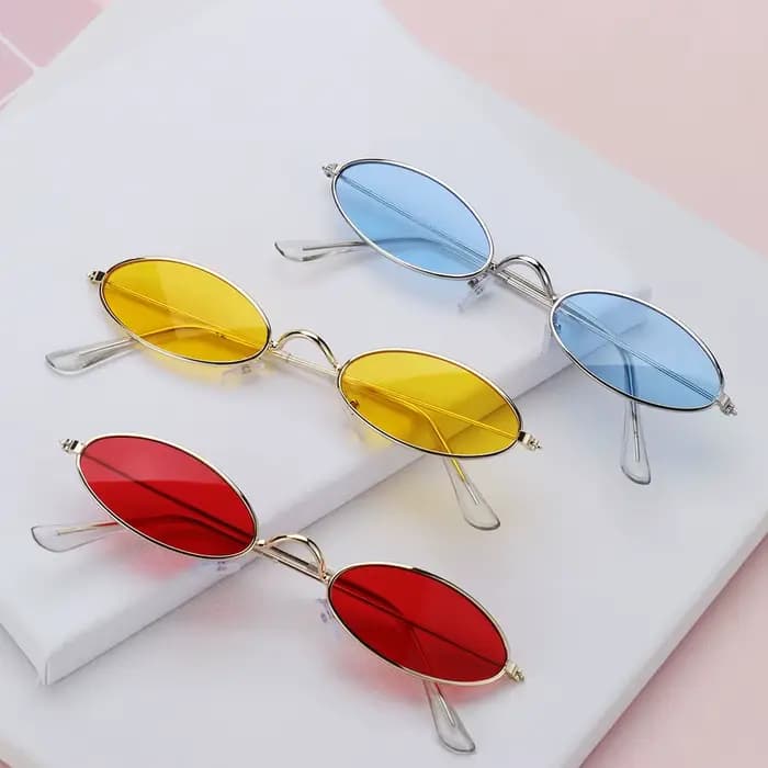 Lunettes de soleil ovales rétro à petite monture pour hommes et femmes