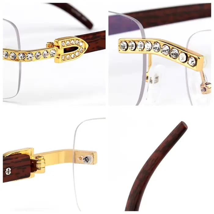 KENBO 2024 Vintage sans monture Rectangle lunettes de soleil pour femmes hommes luxe