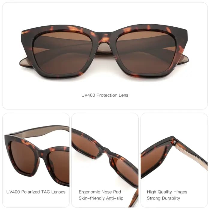 ZENOTTIC-Lunettes de soleil carrées pour femmes, protection UV400, monture optique, lunettes de sole