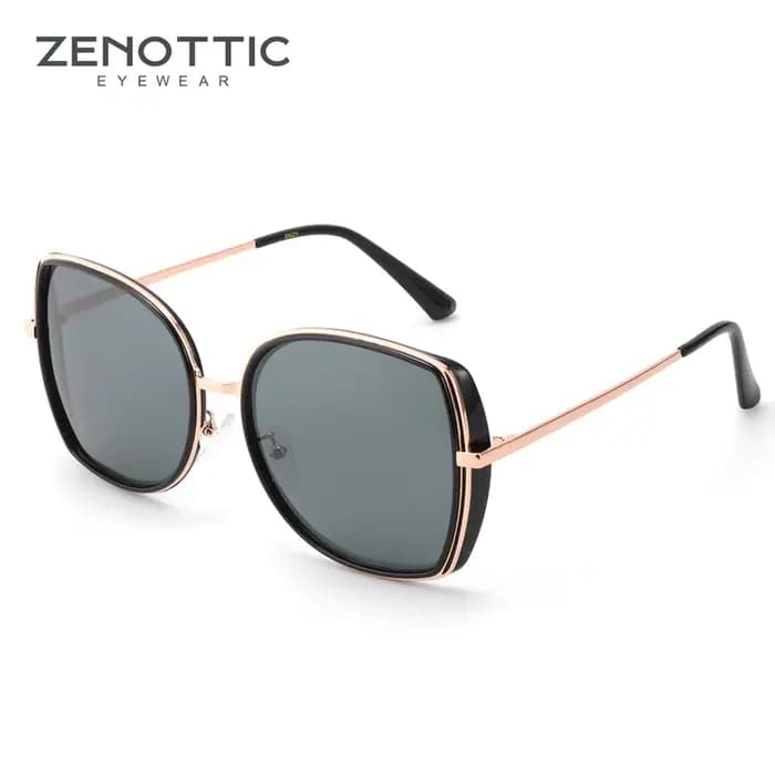 ZENOTTIC – lunettes de soleil polarisées papillon pour femmes, surdimensionnées, monture métallique