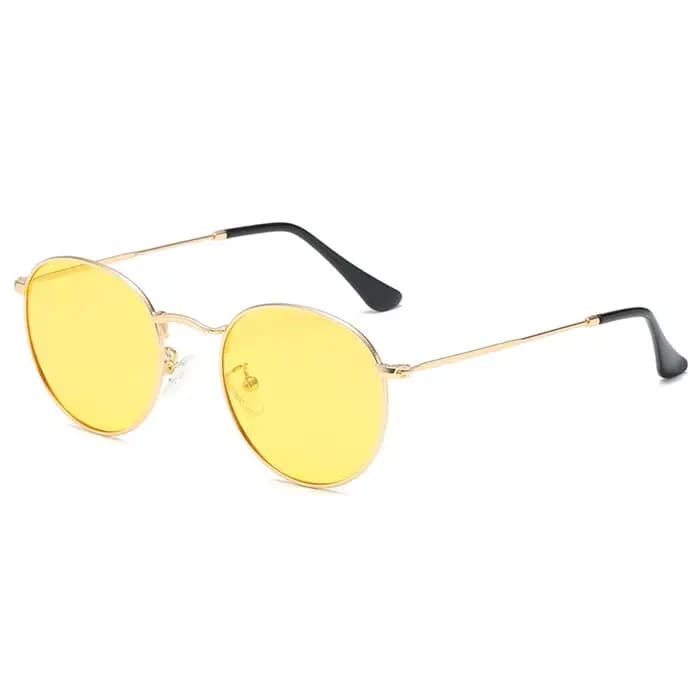 Lunettes de soleil rondes en métal teinté pour myopie