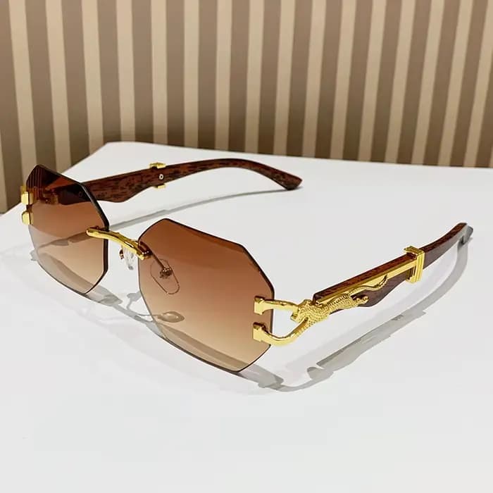Lunettes de soleil carrées sans bords pour hommes et femmes