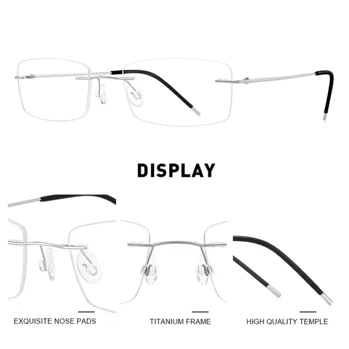 MERRYS DESIGN hommes alliage de titane sans monture lunettes cadre mâle carré ultraléger homme sans