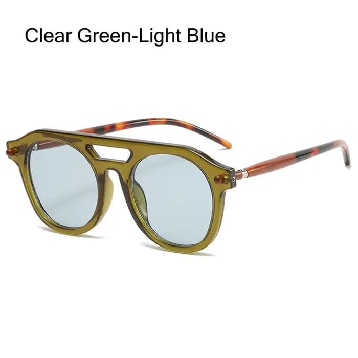 Lunettes de soleil rondes pilote Vintage à Double pont