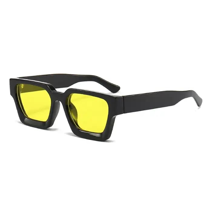 Lunettes de soleil multicolores à monture carrée large