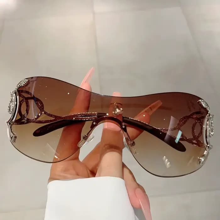 Lunettes de soleil Y2K sans monture pour femme