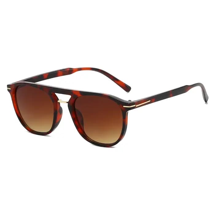 Lunettes de soleil rétro Aviator 2026 – Style photographie de rue européenne, monture carrée à doubl