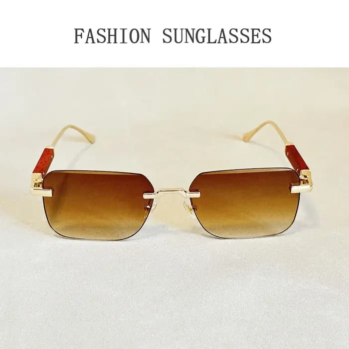 Lunettes De Soleil carrées Vintage pour hommes lunettes De Soleil sans monture femmes à la mode rétro lunettes De mode Gafas De Sol Hombre Lunette Soleil Femme