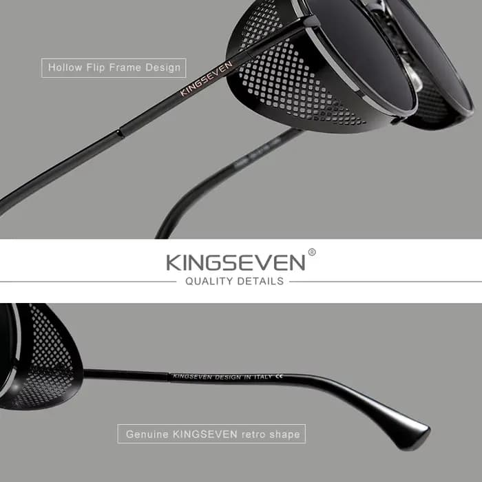 Lunettes de soleil rondes Steampunk pour hommes et femmes