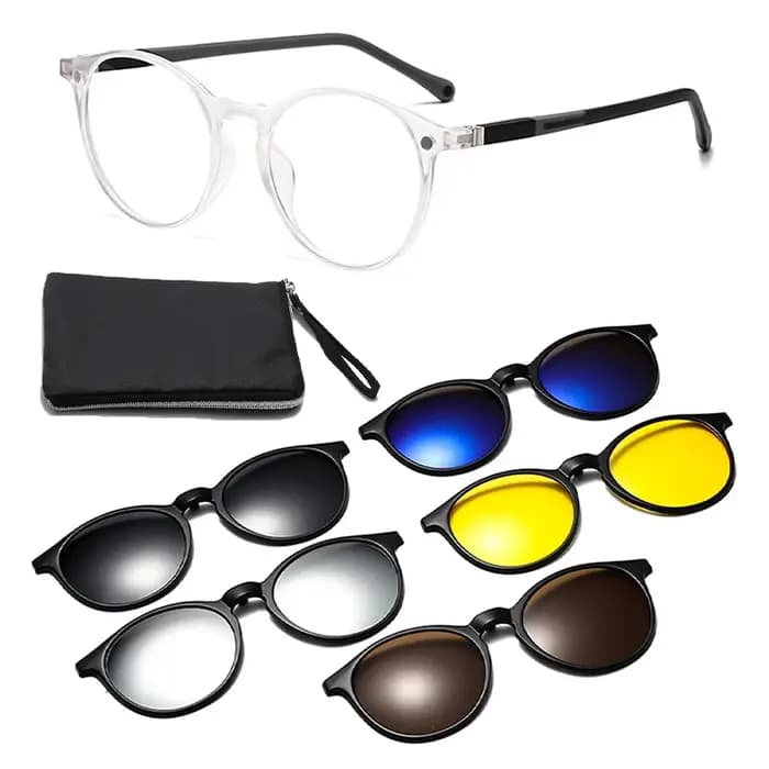 Ensemble de Lunettes de Soleil Vintage Rondes pour Femme