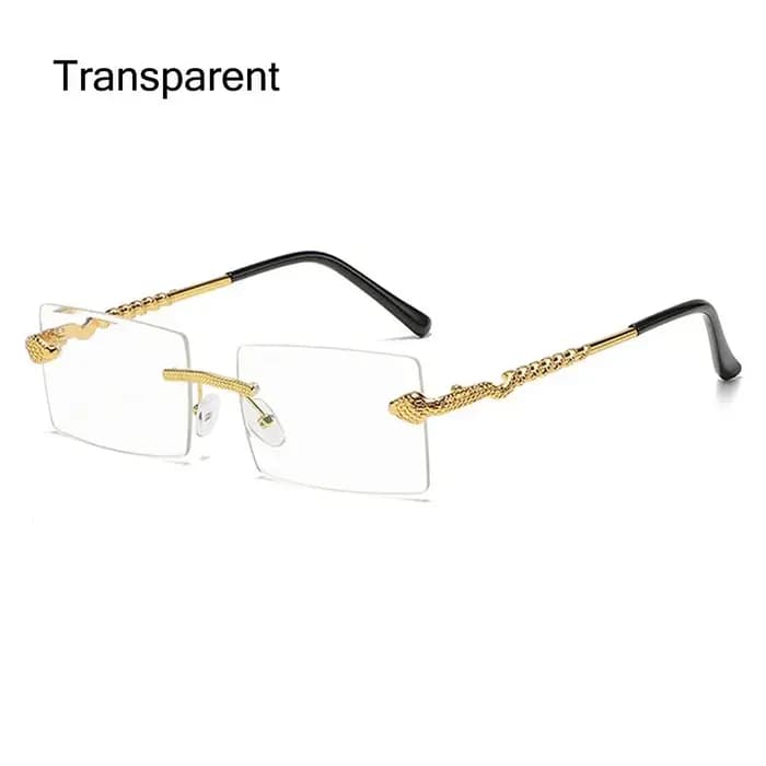 Lunettes de soleil tendance sans monture en métal en forme de serpent, monture carrée, verres dégradés, pour femmes et hommes
