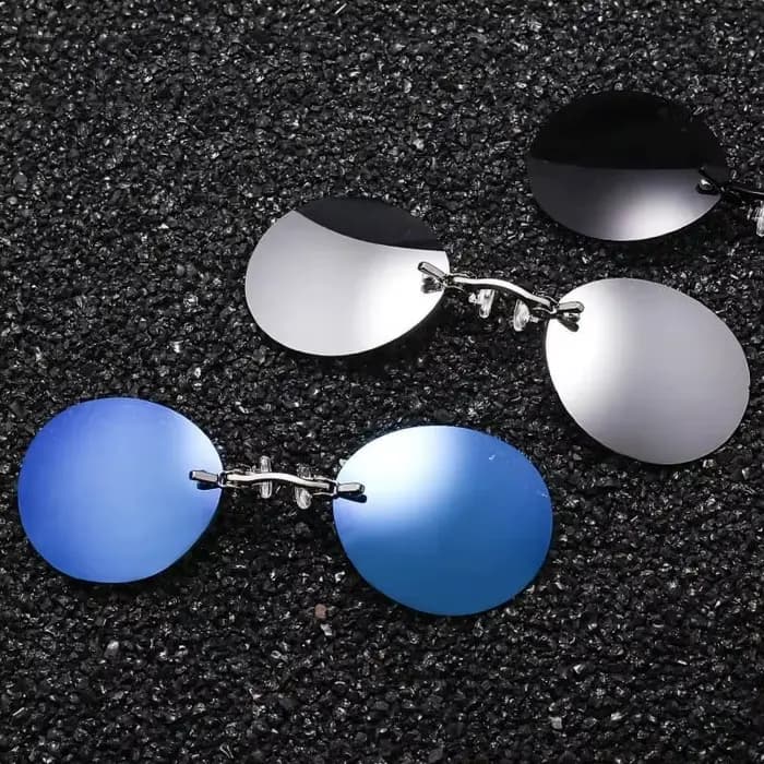 Lunettes de soleil rondes à Clip pour le nez