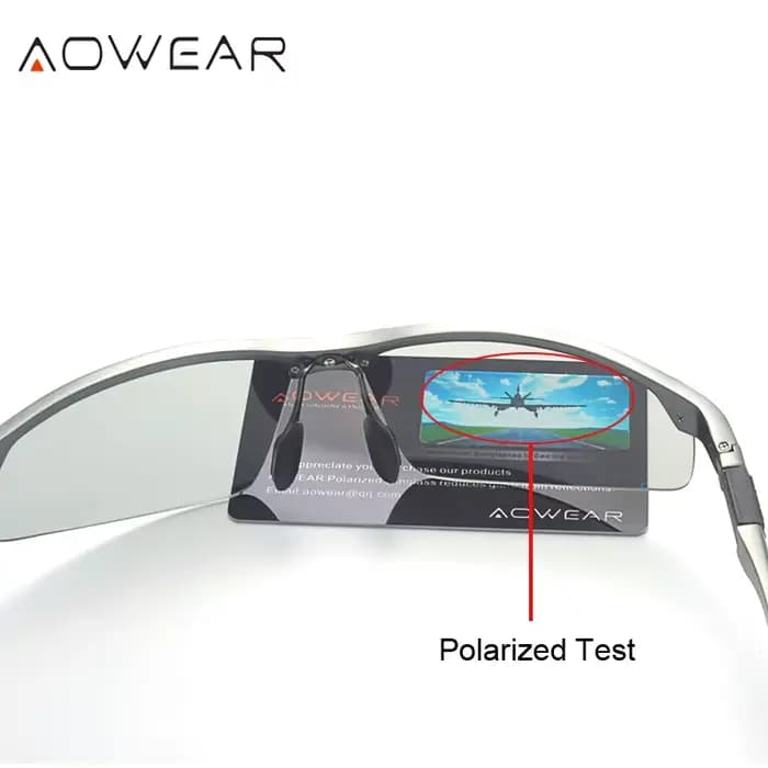 AOWEAR hommes photochromique polarisé sans monture lunettes de soleil