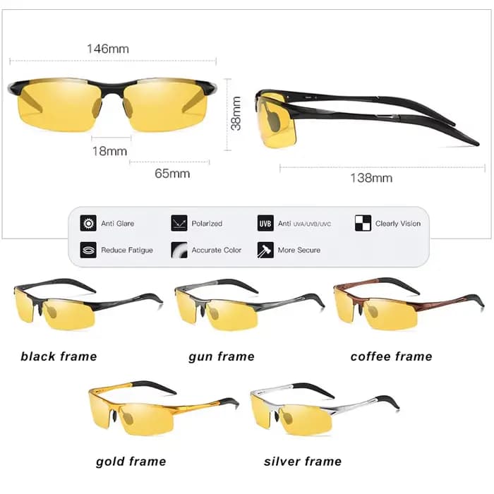 CoolPandas aluminium magnésium hommes lunettes de soleil photochromiques polarisées jour nuit condui