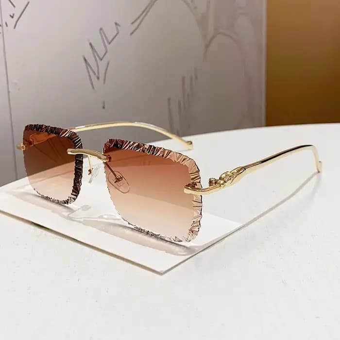 Lunettes de soleil carrées sans bords pour hommes et femmes