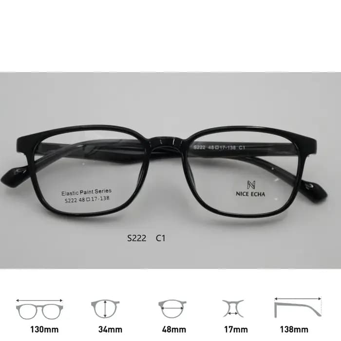 Nouvelles Lunettes Tendance Style Influenceur Monture Carrée Petite Taille TR90 pour Visage Fin et Amincissant Verres