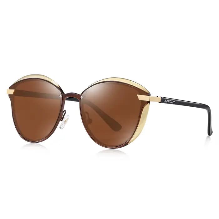 BARCUR Style lunettes de Soleil Polarisées Pour Femmes Catmore Rond