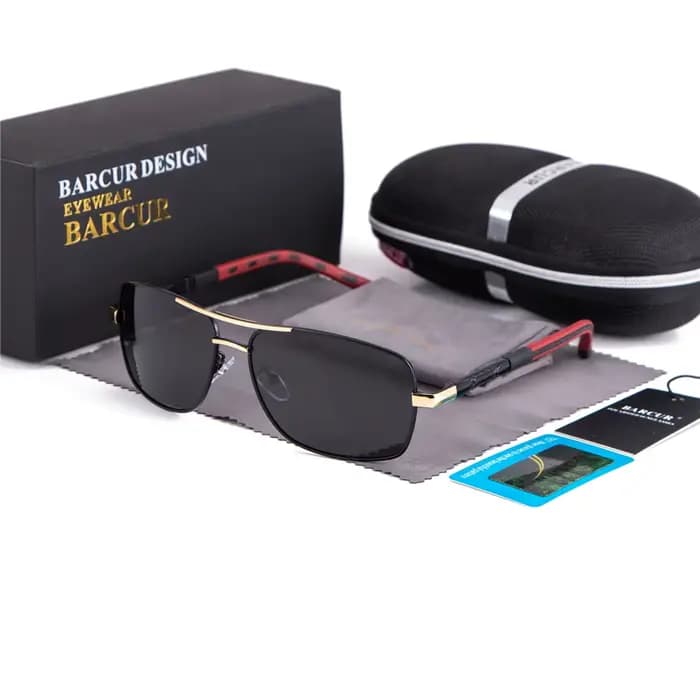 BARCUR Rectangle lunettes de soleil polarisées conduite lunettes hommes lunettes de soleil lentilles