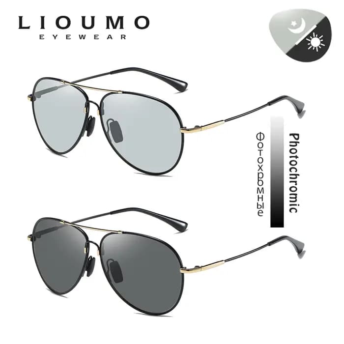 LIvissed-MO Aviation Memory Metal Lunettes de soleil polarisées pour hommes, vision nocturne, lunett