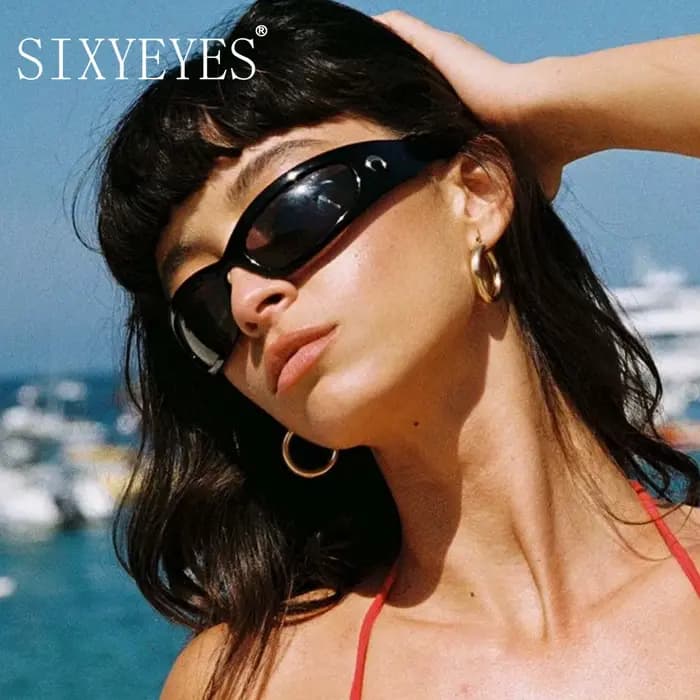 Nouvelles Lunettes de Soleil Rectangulaires 2026 Femme Homme Vintage Cyclisme Sport Extérieur Hip Hop Punk Y2K