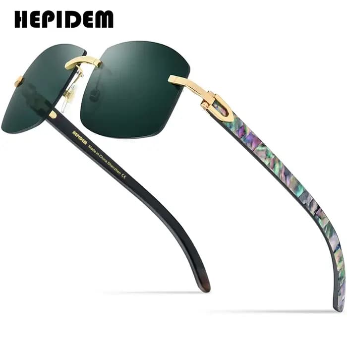 HEPIDEM lunettes en corne de buffle hommes marque célèbre Design