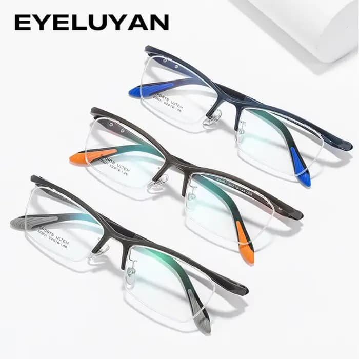 EYELUYAN Lunettes de vue de style sportif à demi-cercle de haute qualité