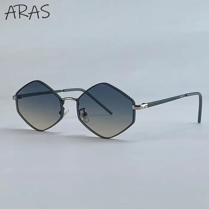 Lunettes de soleil punk hexagonales irrégulières pour femmes 2026 – Design de marque de luxe